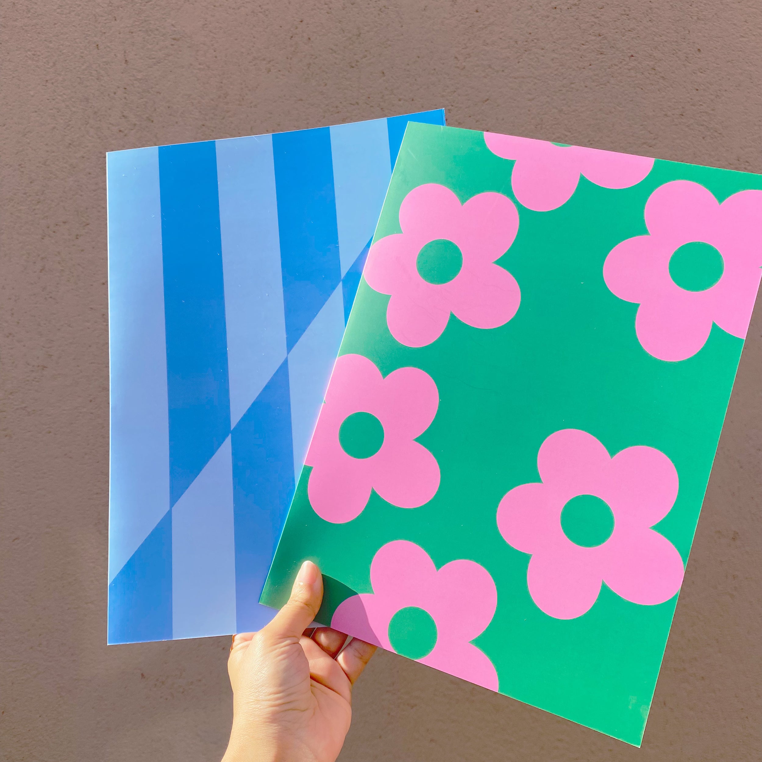 Green & Pink Daisy Paper Folder