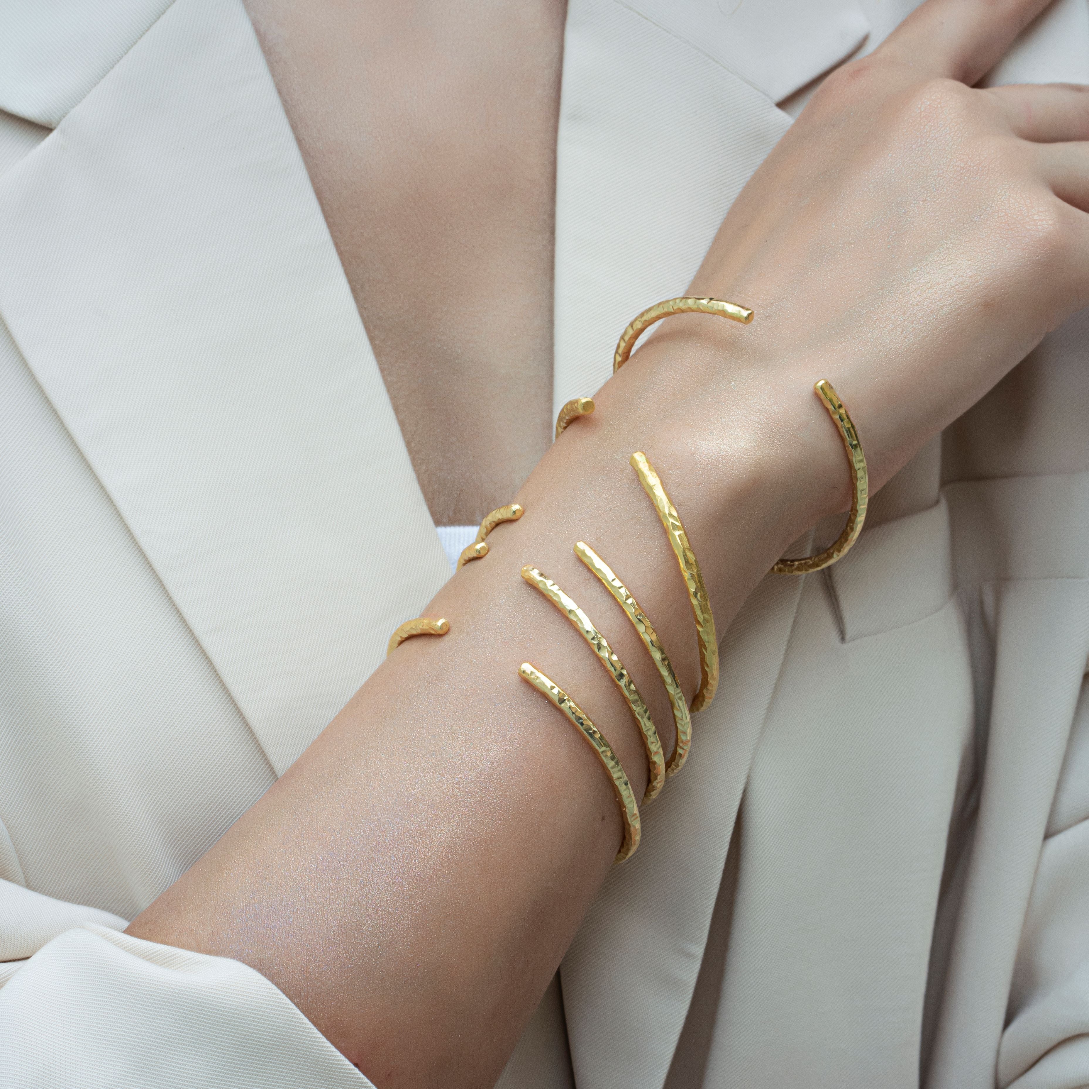 Empress Bangle Plain - Gold Tone - Set of 3