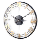 Amaya Decors Black & Gold Roman Number Wall Clock