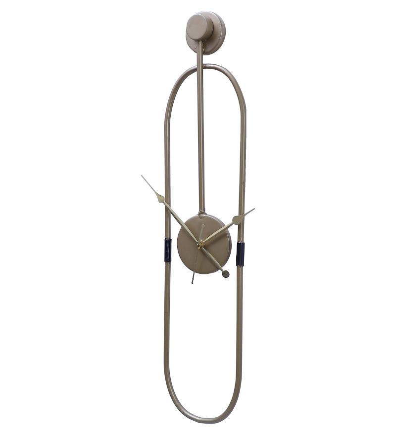 Amaya Decors Gold Pipe Oval Clock