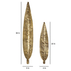 Amaya Decors Long Antique Leaves Wall Décor Set of 2