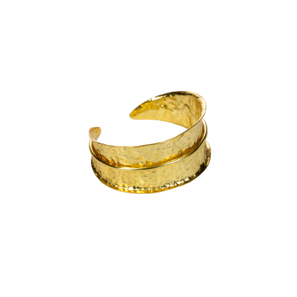 Wild Leaf Cuff - Gold Tone